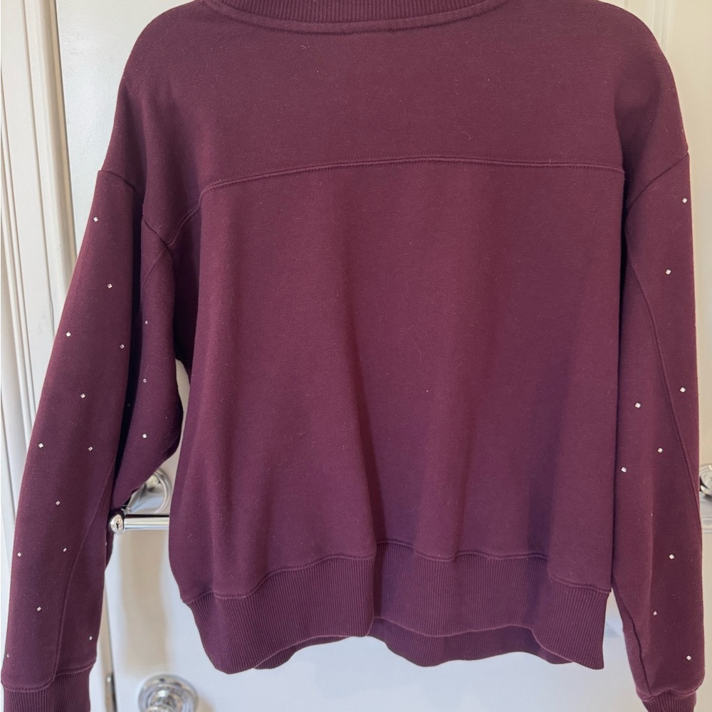 Like NEW Burgundy Sweater with rhinestones - Picture 5 of 6